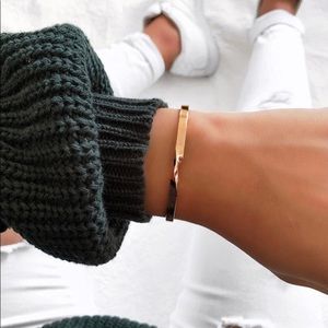MVMT Rose Gold Twist Cuff Bracelet
